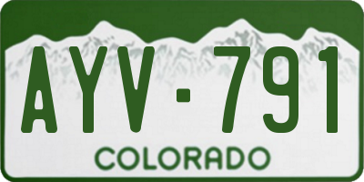 CO license plate AYV791