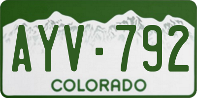 CO license plate AYV792