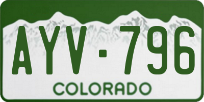 CO license plate AYV796
