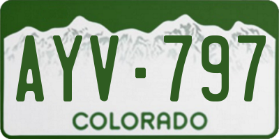 CO license plate AYV797
