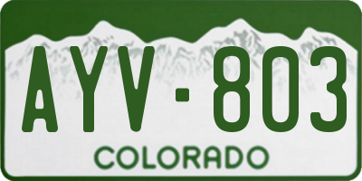 CO license plate AYV803