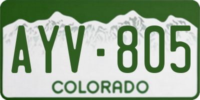 CO license plate AYV805