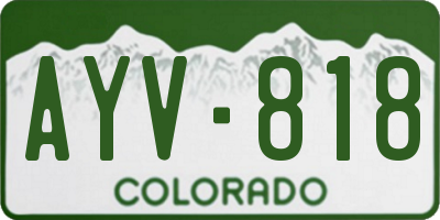 CO license plate AYV818