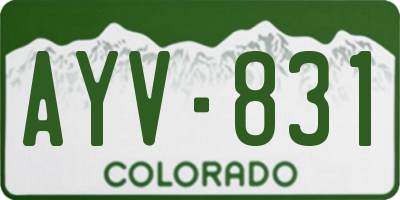 CO license plate AYV831