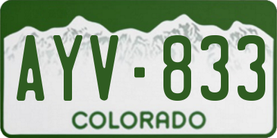 CO license plate AYV833