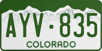 CO license plate AYV835