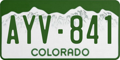 CO license plate AYV841