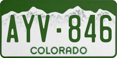 CO license plate AYV846