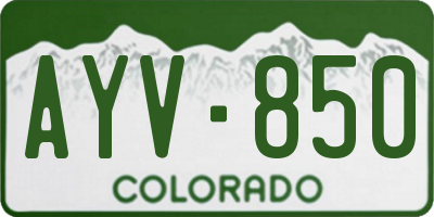 CO license plate AYV850