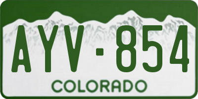 CO license plate AYV854