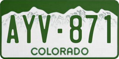 CO license plate AYV871