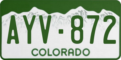 CO license plate AYV872