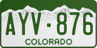 CO license plate AYV876