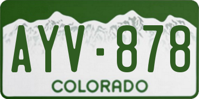 CO license plate AYV878