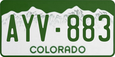 CO license plate AYV883