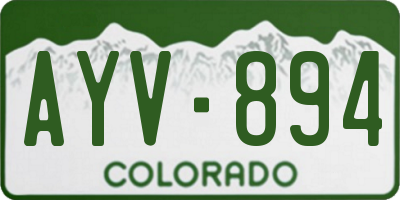 CO license plate AYV894