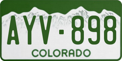 CO license plate AYV898