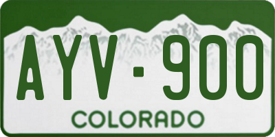 CO license plate AYV900