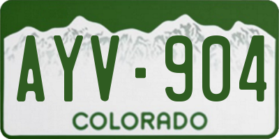 CO license plate AYV904