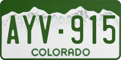 CO license plate AYV915