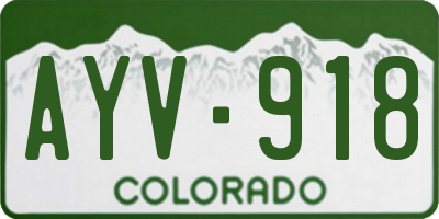 CO license plate AYV918