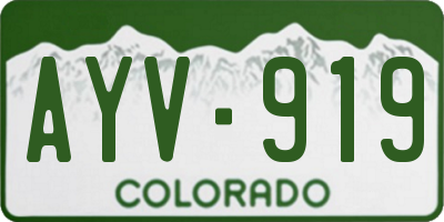 CO license plate AYV919