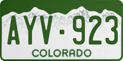 CO license plate AYV923