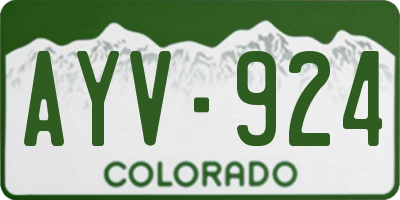 CO license plate AYV924