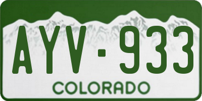 CO license plate AYV933