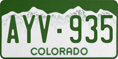 CO license plate AYV935