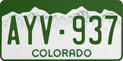 CO license plate AYV937