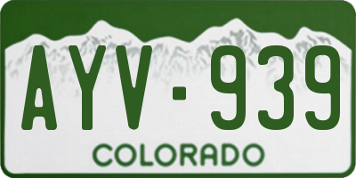 CO license plate AYV939