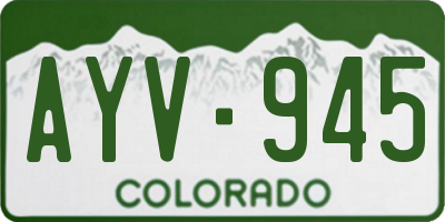 CO license plate AYV945