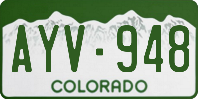 CO license plate AYV948