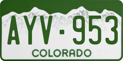 CO license plate AYV953