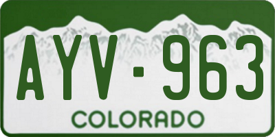 CO license plate AYV963