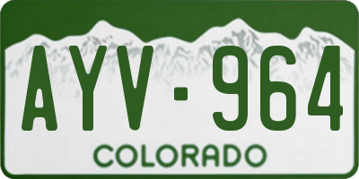 CO license plate AYV964