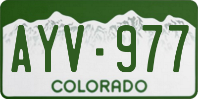 CO license plate AYV977