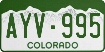 CO license plate AYV995