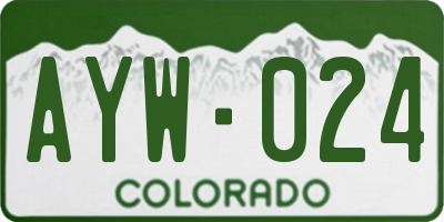 CO license plate AYW024