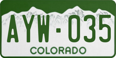 CO license plate AYW035