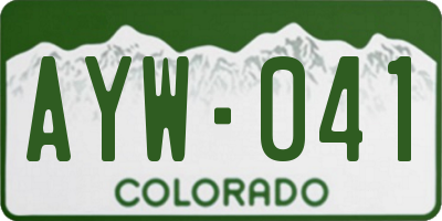 CO license plate AYW041