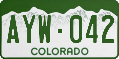 CO license plate AYW042