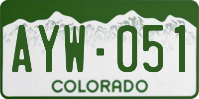 CO license plate AYW051