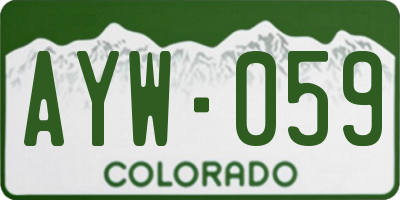 CO license plate AYW059
