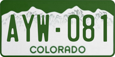 CO license plate AYW081
