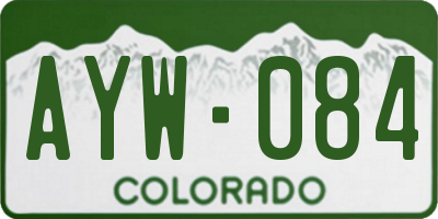 CO license plate AYW084