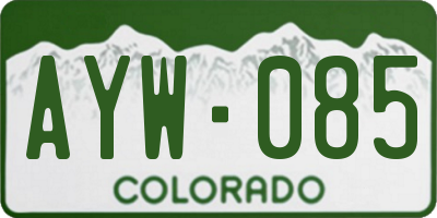 CO license plate AYW085