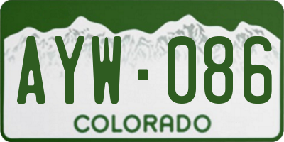 CO license plate AYW086