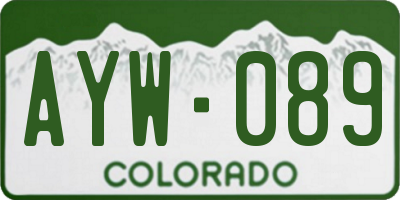 CO license plate AYW089